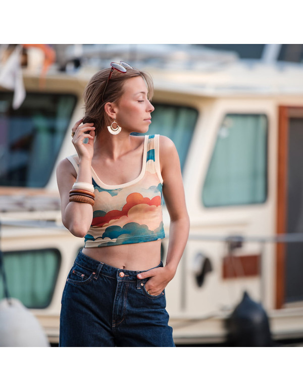 Cranberry, sweat french terry de coton cool clouds nuages see you at six