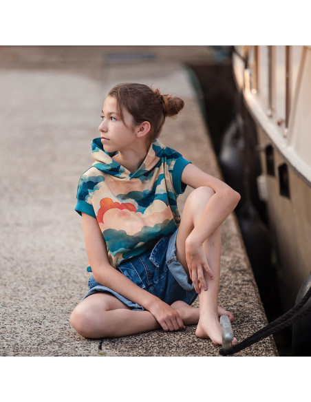 Cranberry, sweat french terry de coton cool clouds nuages see you at six