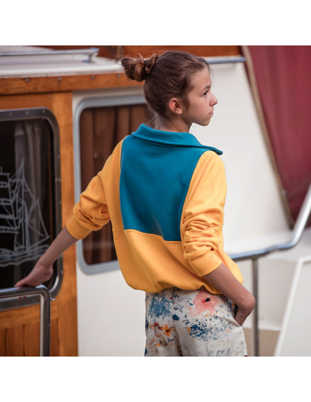 Cranberry french terry 3 fils de coton epais lourd bleu lagon blue lagoon see you at six