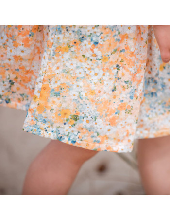 Cranberry, double gaze de coton lots of flowers see you at six