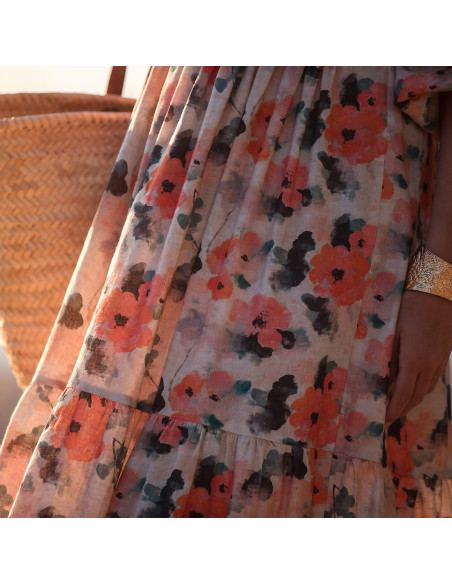 Cranberry, toile legere lin viscose misty rose see you at six