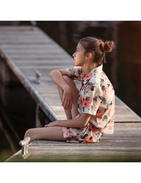 Cranberry, toile legere lin viscose misty rose see you at six