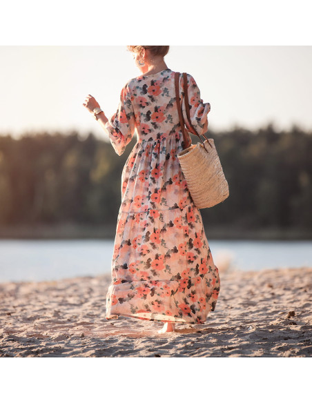 Cranberry, toile legere lin viscose misty rose see you at six