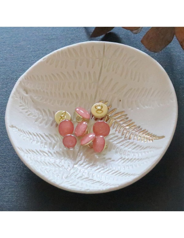 Cranberry, Bouton de bottine pailleté or, Rose corail (11mm), Lise Tailor