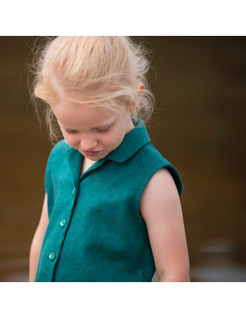 Cranberry, toile legere lin viscose vert sarcelle see you at six