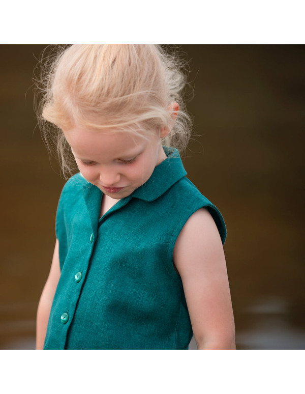 Cranberry, toile legere lin viscose vert sarcelle see you at six