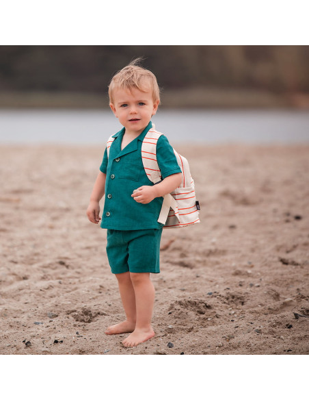 Cranberry, toile legere lin viscose vert sarcelle see you at six