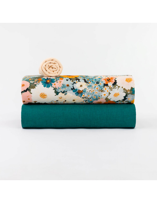 Cranberry, toile legere lin viscose vert sarcelle see you at six