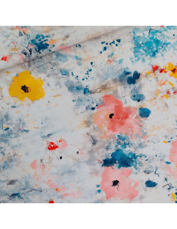 Cranberry, gabardine de coton roses on canvas see you at six