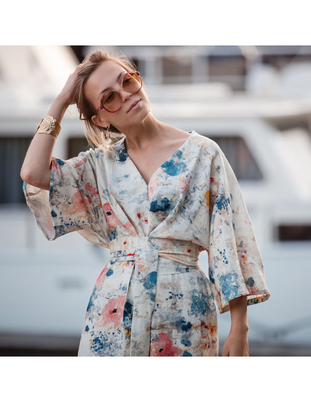 Cranberry, toile legere lin viscose misty rose see you at six