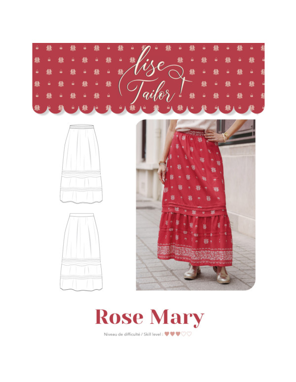 Cranberry, patron jupe femme rose mary du 34 au 52 lise tailor