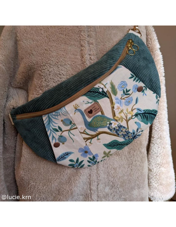 Cranberry, Canvas de coton Vintage Garden Peacock Hunter Gold Metallic, Cotton and Steel Rifle paper