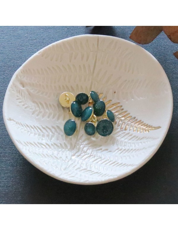 Cranberry, Bouton de bottine pailleté or, Vert sapin (9mm), Lise Tailor