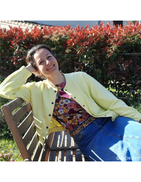 Cranberry sweat gratte de coton biologique interieur doux jaune clair yellow chardonnay 6017 CPauli @lucie.krn