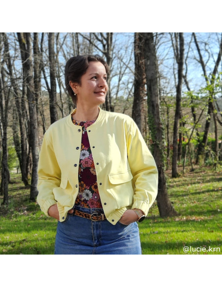 Cranberry sweat gratte de coton biologique interieur doux jaune clair yellow chardonnay 6017 CPauli @lucie.krn