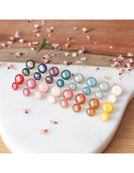 Cranberry, Bouton de bottine pailleté or, Vert verveine (11mm), Lise Tailor