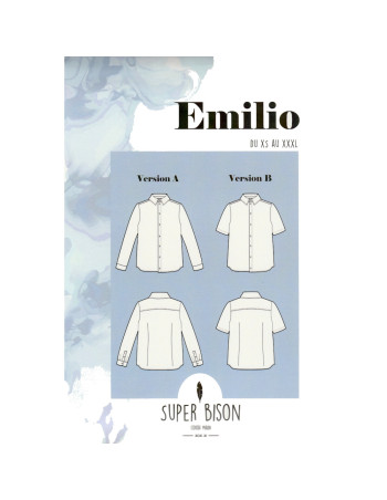 Cranberry, Patron homme chemise Emilio du XS au XXXL super bison