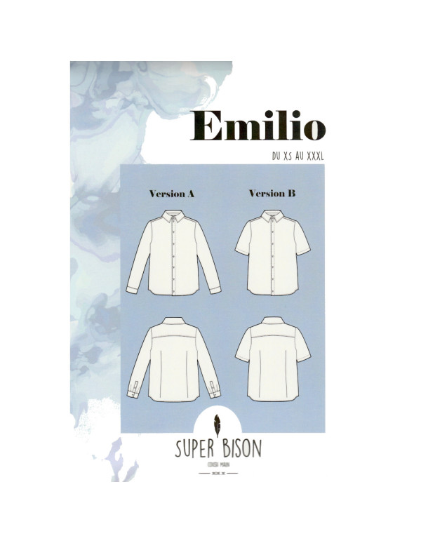 Cranberry, Patron homme chemise Emilio du XS au XXXL super bison