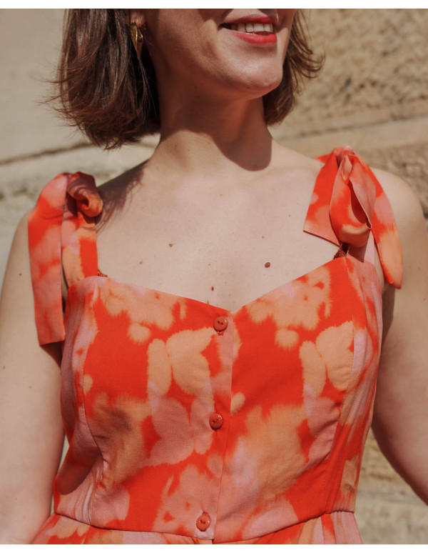 cranberry popeline de viscose ecovero sumi lise tailor orange sanguine