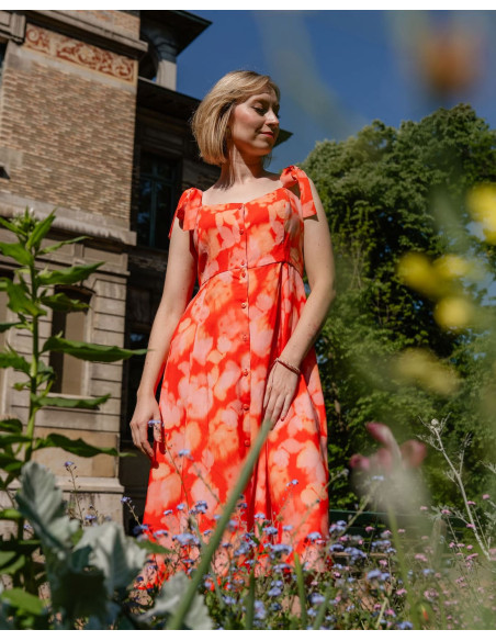 cranberry popeline de viscose ecovero sumi lise tailor orange sanguine