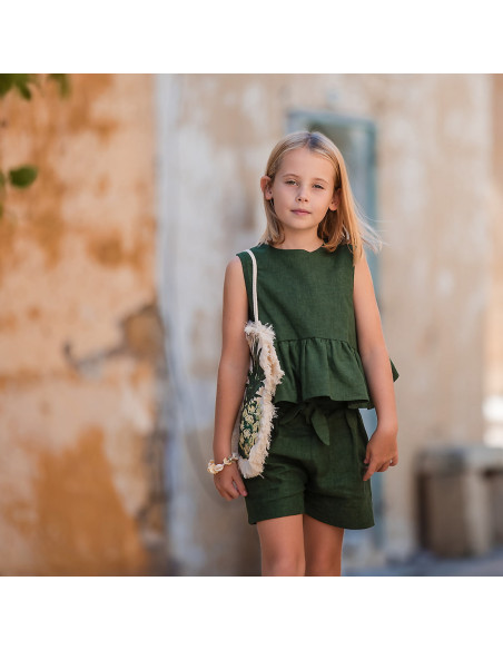 Cranberry, toile legere lin viscose Greener pastures paturages plus verts see you at six
