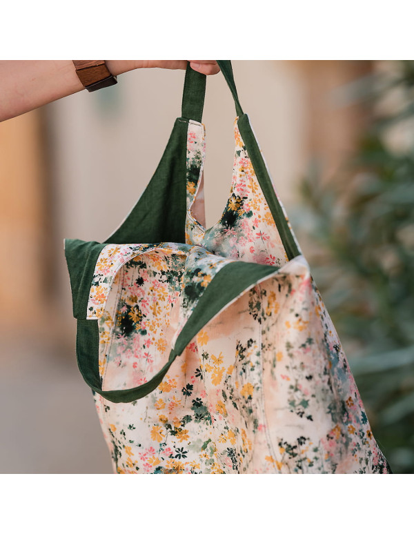 Cranberry, toile legere lin viscose Greener pastures paturages plus verts see you at six