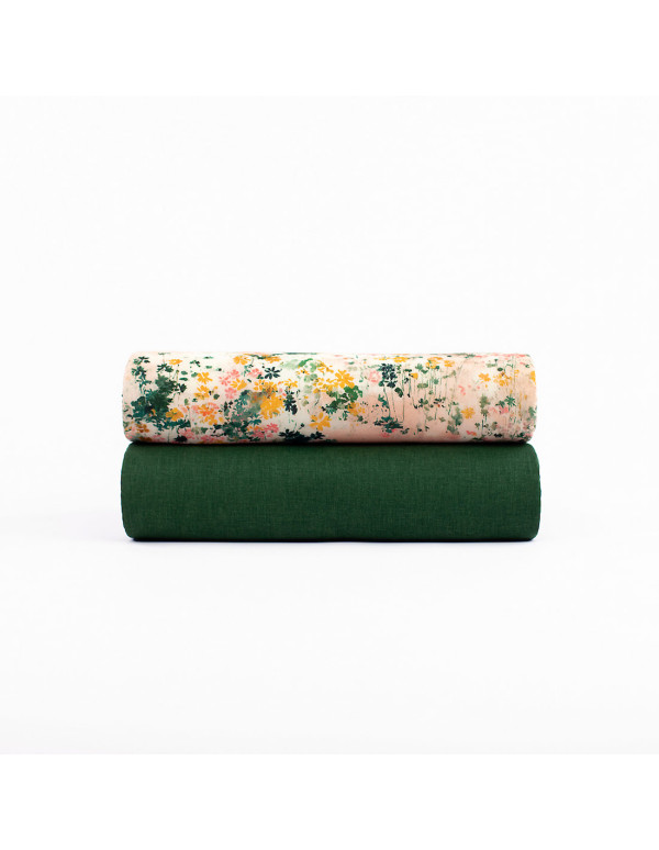 Cranberry, toile legere lin viscose Greener pastures paturages plus verts see you at six