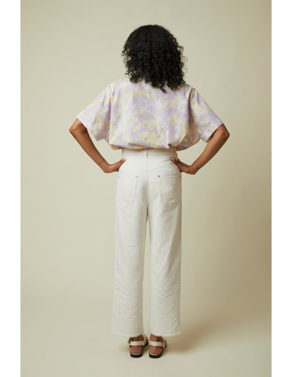 Cranberry tissu de coton mika atelier brunette mauve jaune