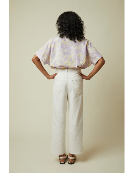 Cranberry tissu de coton mika atelier brunette mauve jaune