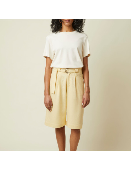 Cranberry twill lin viscose livaeco vanilla ice atelier brunette linen twill jaune pastel