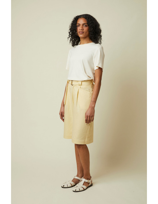 Cranberry twill lin viscose livaeco vanilla ice atelier brunette linen twill jaune pastel