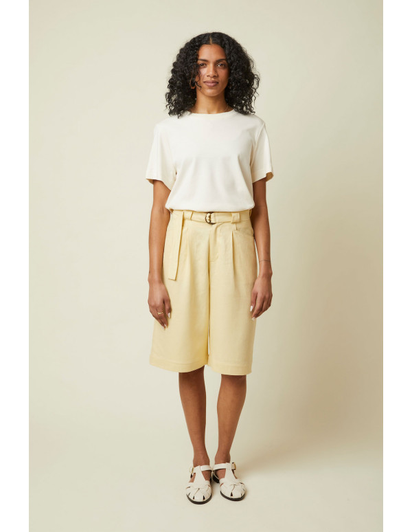 Cranberry twill lin viscose livaeco vanilla ice atelier brunette linen twill jaune pastel