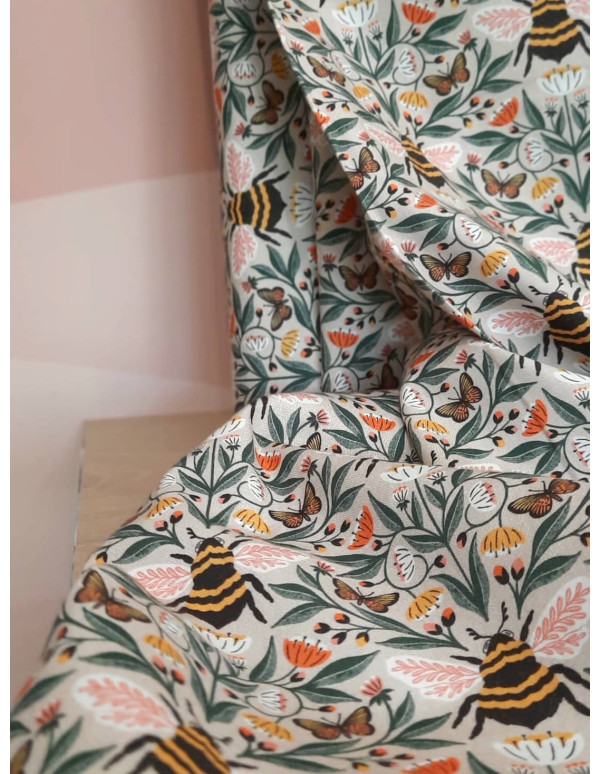 Cranberry popeline de coton biologique honey garden cloud9 tissu patchwork