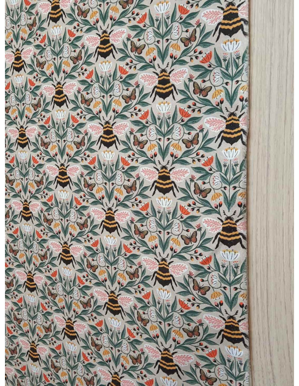Cranberry popeline de coton biologique honey garden cloud9 tissu patchwork