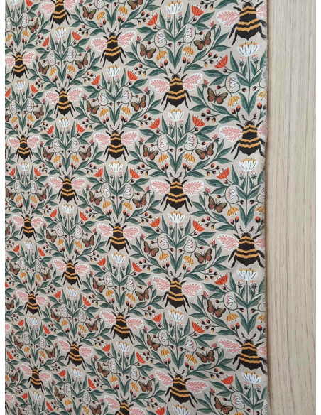 Cranberry popeline de coton biologique honey garden cloud9 tissu patchwork