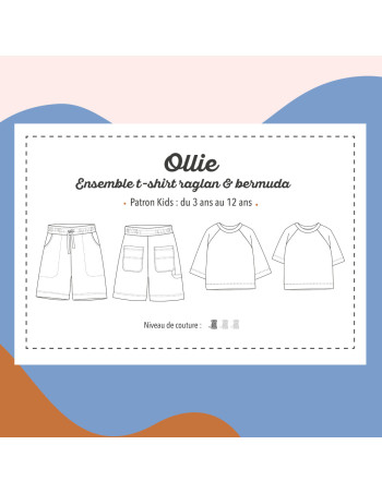 Cranberry, patron couture Marmai patterns pochette enfant mixte kids, Tshirt raglan et short bermuda 3 au 12 ans