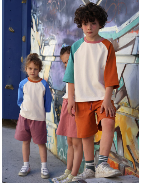 Cranberry, patron couture Marmai patterns pochette enfant mixte kids, Tshirt raglan et short bermuda 3 au 12 ans
