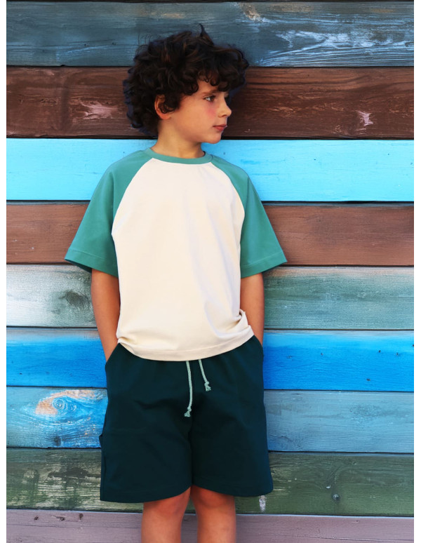 Cranberry, patron couture Marmai patterns pochette enfant mixte kids, Tshirt raglan et short bermuda 3 au 12 ans