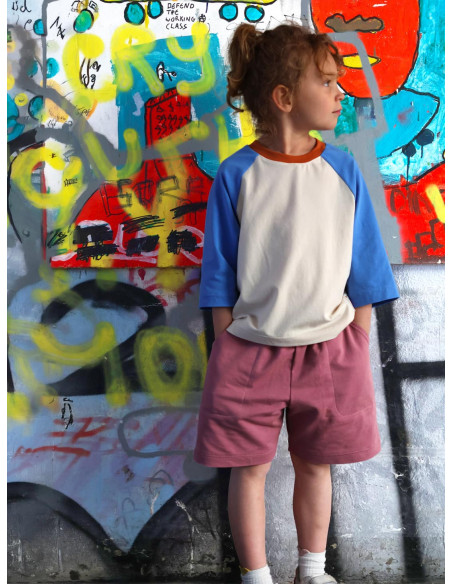Cranberry, patron couture Marmai patterns pochette enfant mixte kids, Tshirt raglan et short bermuda 3 au 12 ans