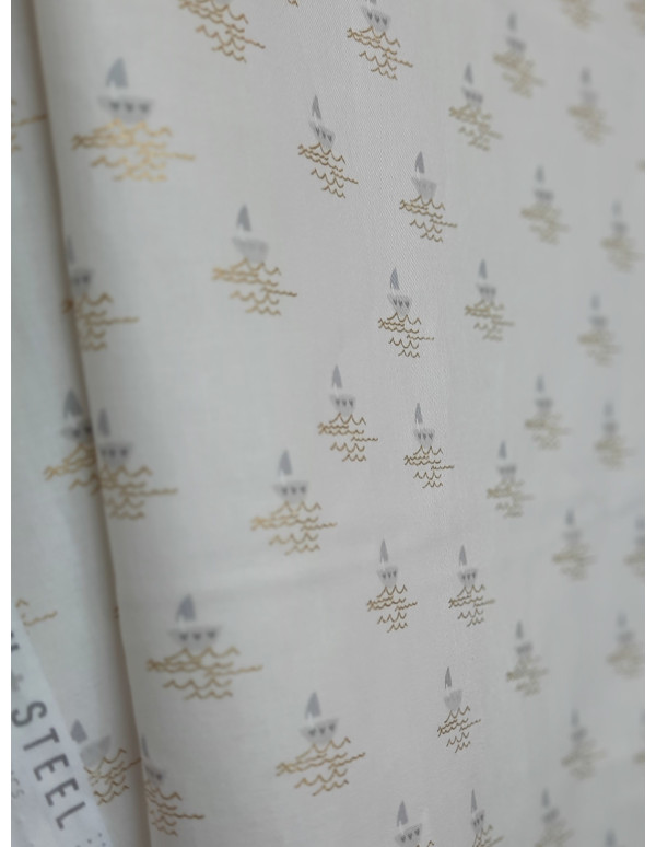 Cranberry, tissu patchwork popeline coton half light cotton steel rifle paper gathering joy sail away metallic fabric