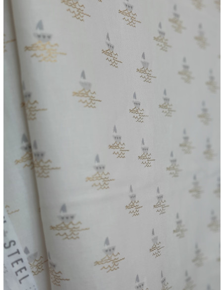 Cranberry, tissu patchwork popeline coton half light cotton steel rifle paper gathering joy sail away metallic fabric