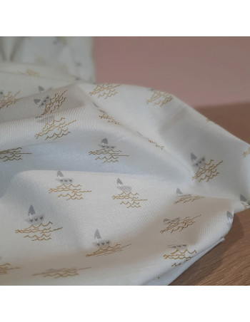 Cranberry, tissu patchwork popeline coton half light cotton steel rifle paper gathering joy sail away metallic fabric 2