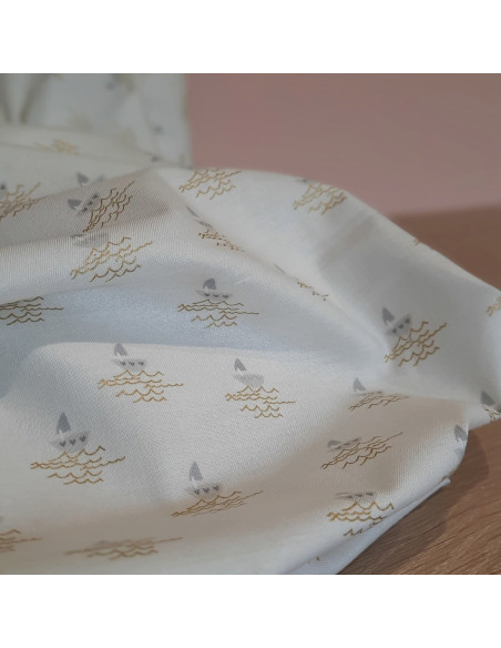 Cranberry, tissu patchwork popeline coton half light cotton steel rifle paper gathering joy sail away metallic fabric