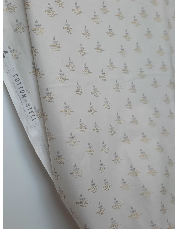 Cranberry, tissu patchwork popeline coton half light cotton steel rifle paper gathering joy sail away metallic fabric