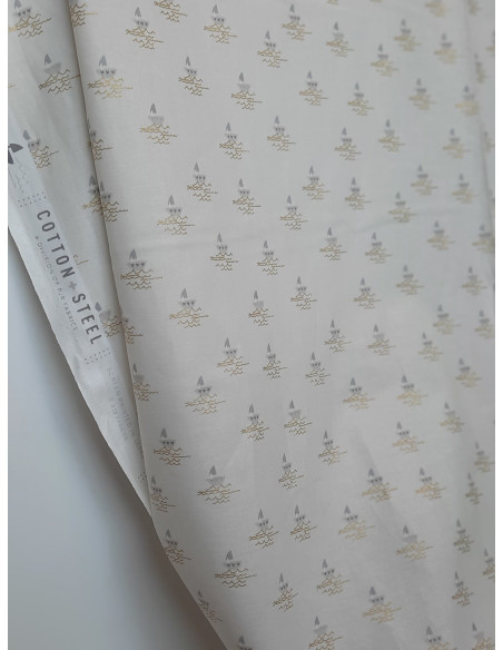Cranberry, tissu patchwork popeline coton half light cotton steel rifle paper gathering joy sail away metallic fabric