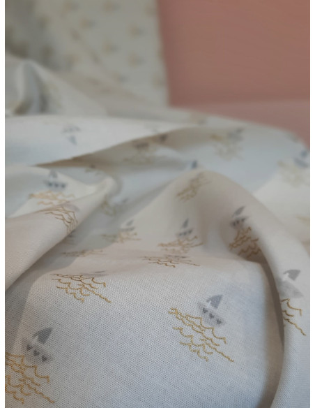 Cranberry, tissu patchwork popeline coton half light cotton steel rifle paper gathering joy sail away metallic fabric