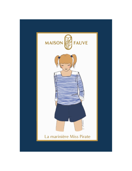 Cranberry patron pochette fille mariniere miss pirate du 4 au 14 ans maison fauve