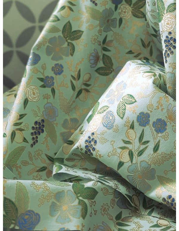 Cranberry tissu patchwork popeline coton orchard colette mint vert menthe cotton steel rifle paper metallic fabric RP1202-MI2M