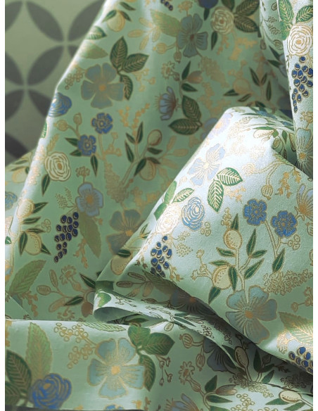 Cranberry tissu patchwork popeline coton orchard colette mint vert menthe cotton steel rifle paper metallic fabric RP1202-MI2M