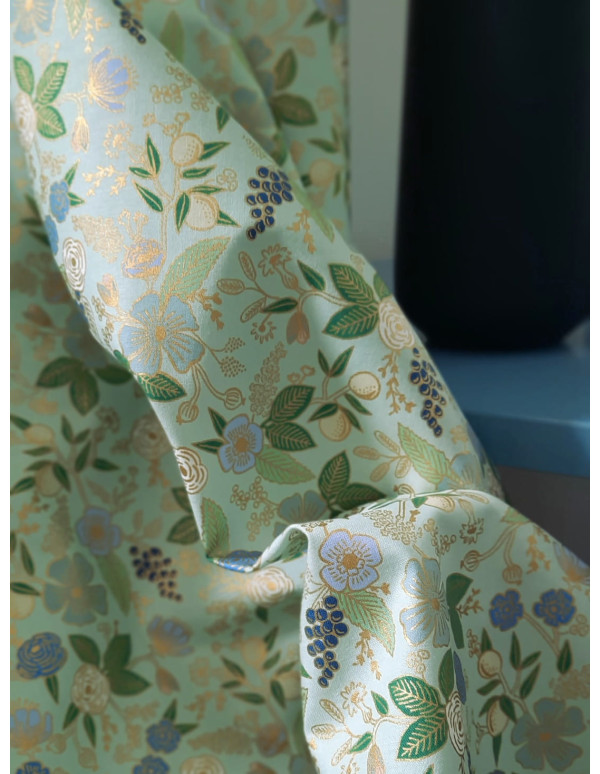 Cranberry tissu patchwork popeline coton orchard colette mint vert menthe cotton steel rifle paper metallic fabric RP1202-MI2M